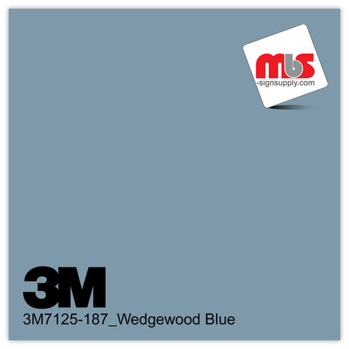 15'' x 10 Yards 3M™ 7125 Scotchcal™ ElectroCut™ Gloss Wedgewood Blue 7 year Unpunched 2 Mil Cast Graphic Vinyl Film (Color Code 187)