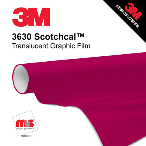 15'' x 10 Yards 3M™ 3630 Scotchcal™ Matte Raspberry 7 year Punched 2 Mil Cast Graphic Vinyl Film (Color Code 133)