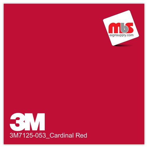 15'' x 10 Yards 3M™ 7125 Scotchcal™ ElectroCut™ Gloss Cardinal Red 7 year Unpunched 2 Mil Cast Graphic Vinyl Film (Color Code 053)