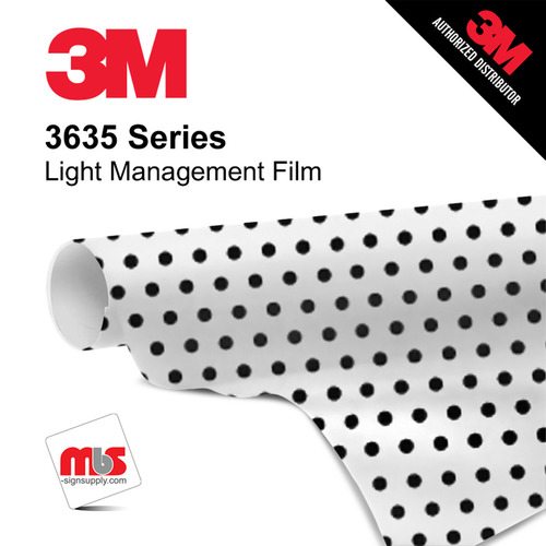 48'' x 10 Yards 3M™ 3635 Light Managements Gloss White 7 year Unpunched 4.5 Mil Calendered Graphic Vinyl Film (Color Code 210)