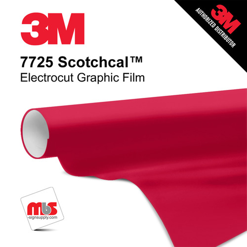 15'' x 50 Yards 3M™ 7725 Scotchcal™ ElectroCut™ Gloss Geranium 8 year Punched 2 Mil Cast Graphic Vinyl Film (Color Code 063)