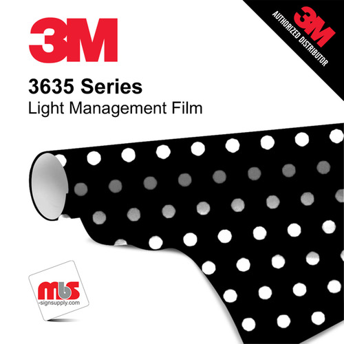 48'' x 10 Yards 3M™ 3635 Light Managements Gloss Black/White 7 year Unpunched 4.5 Mil Calendered Graphic Vinyl Film (Color Code 222)