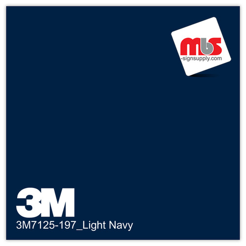 15'' x 10 Yards 3M™ 7125 Scotchcal™ ElectroCut™ Gloss Light Navy 7 year Unpunched 2 Mil Cast Graphic Vinyl Film (Color Code 197)