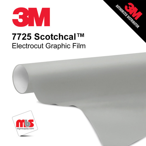 15'' x 10 Yards 3M™ 7725 Scotchcal™ ElectroCut™ Gloss Light Gray 8 year Punched 2 Mil Cast Graphic Vinyl Film (Color Code 121)