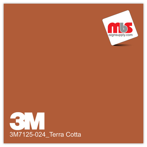 15'' x 10 Yards 3M™ 7125 Scotchcal™ ElectroCut™ Gloss Terracotta 7 year Unpunched 2 Mil Cast Graphic Vinyl Film (Color Code 024)