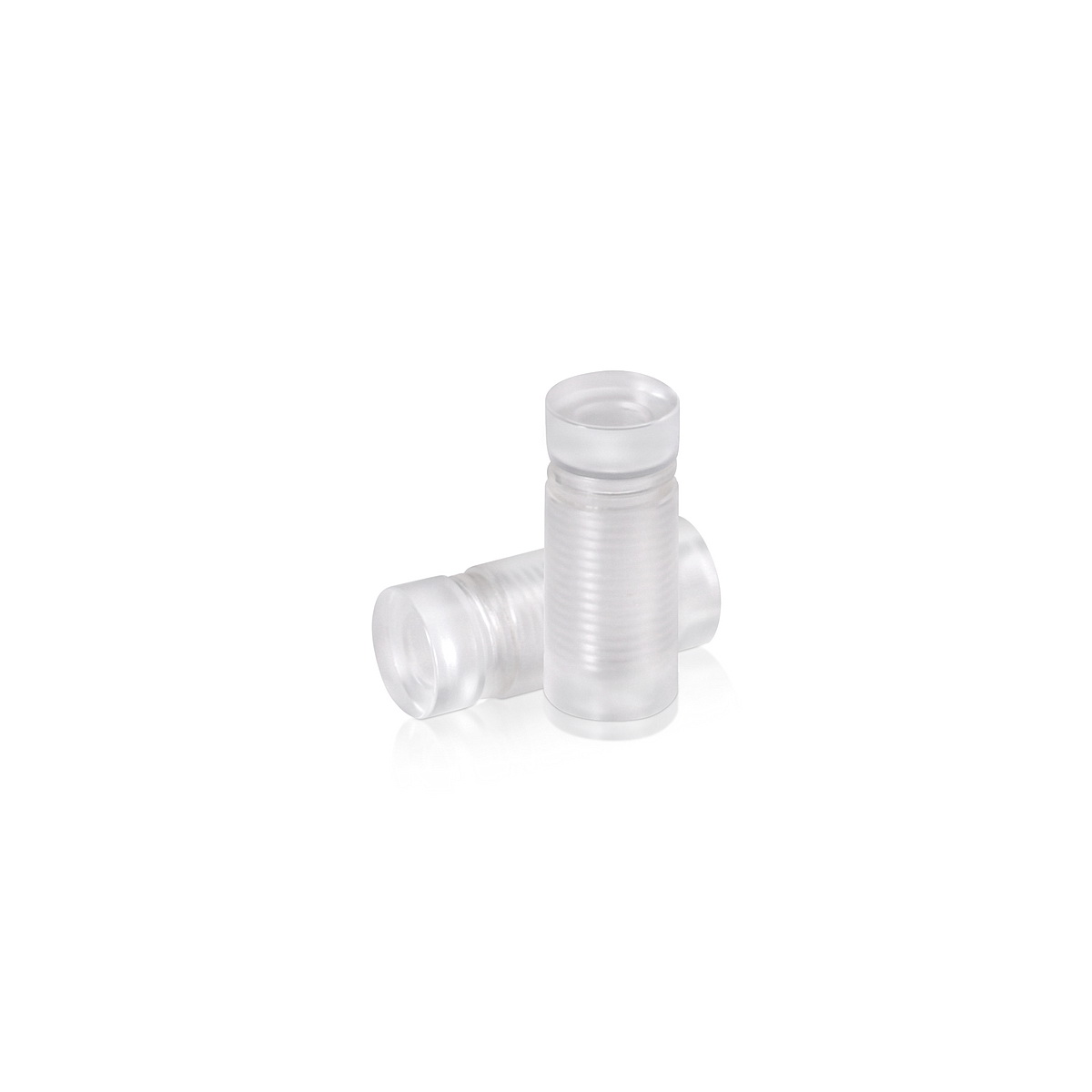 te5/8'' Diameter X 1'' Barrel Length, Clear Acrylic Standoff. Easy Fasten Standoff (For Inside Use Only) Tamper Proof [Required Material Hole Size: 3/8'']