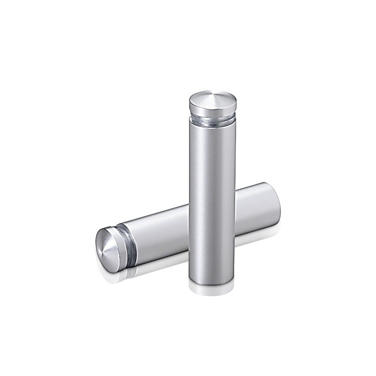 1/2'' Diameter X 1-3/4'' Barrel Length, Aluminum Rounded Head Standoffs, Clear Anodized Finish Easy Fasten Standoff (For Inside / Outside use) [Required Material Hole Size: 3/8'']