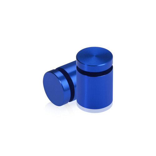 3/4'' Diameter X 3/4'' Barrel Length, Affordable Aluminum Standoffs, Blue Anodized Finish Easy Fasten Standoff (For Inside / Outside use) [Required Material Hole Size: 7/16'']