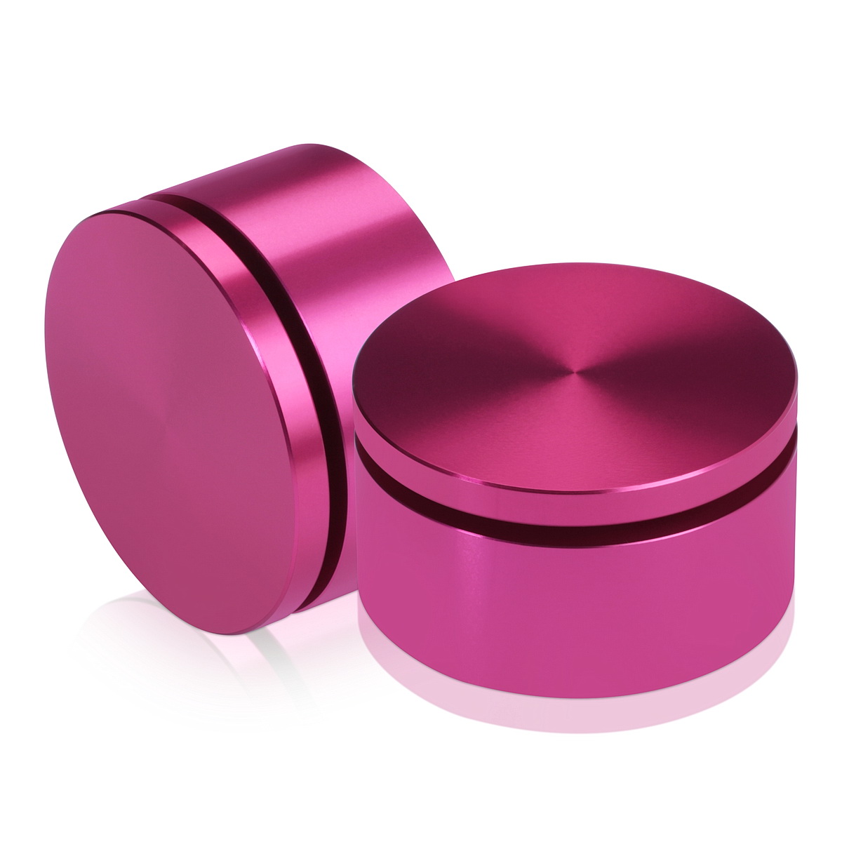2'' Diameter X 3/4'' Barrel Length, Affordable Aluminum Standoffs, Rosy Pink Anodized Finish Easy Fasten Standoff (For Inside / Outside use) [Required Material Hole Size: 7/16'']