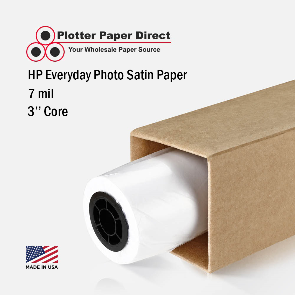 36'' x 100' Roll - HP Everyday Satin Photo Paper on 3'' Core