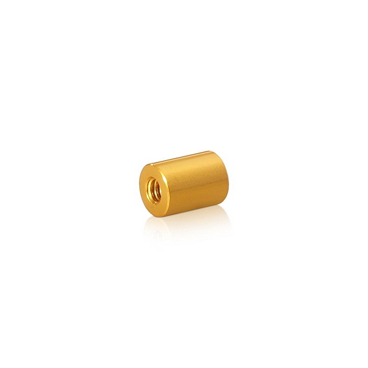 10-24 Threaded Barrels Diameter: 3/8'', Length: 1/2'', Gold Anodized Aluminum [Required Material Hole Size: 7/32'' ]