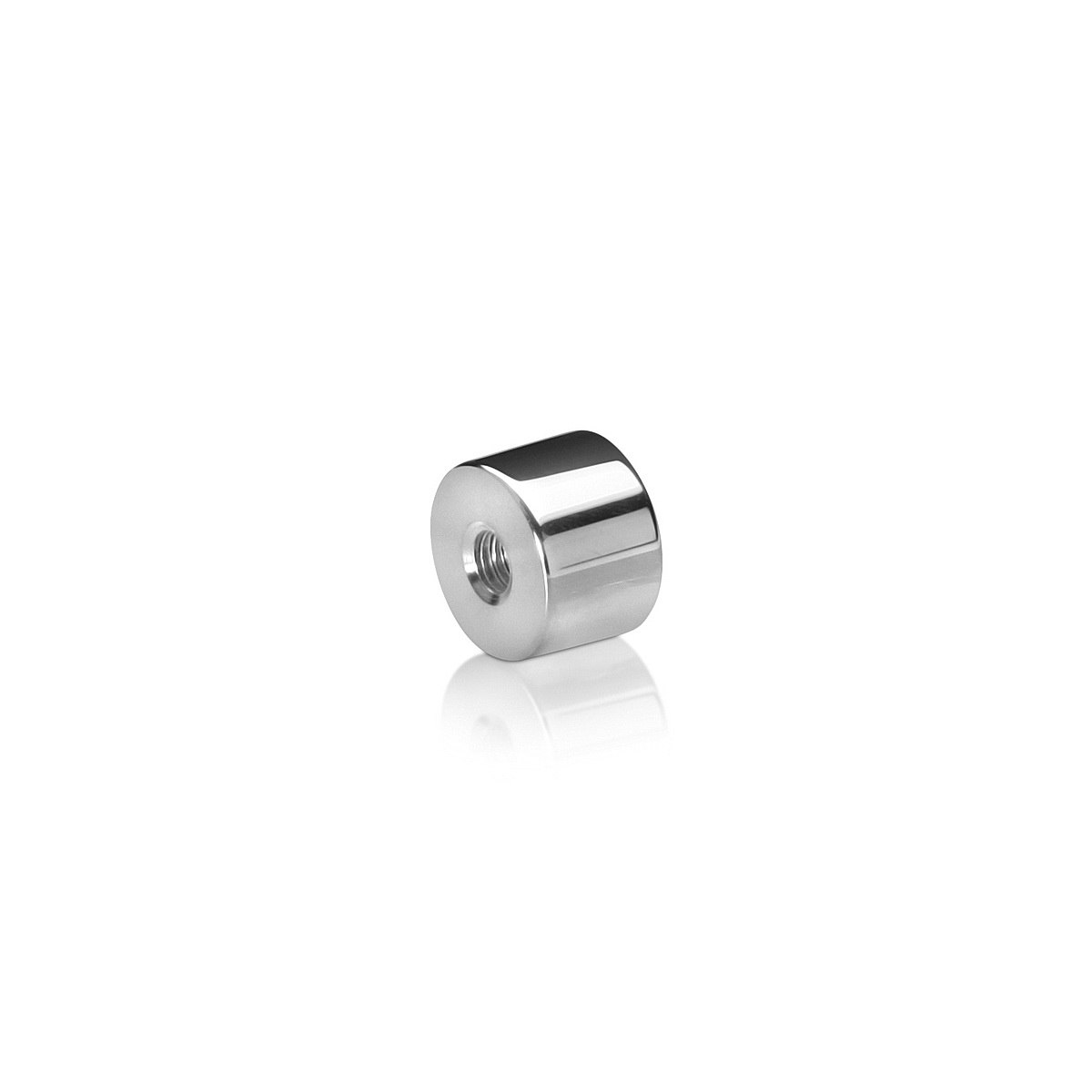 1/4-20 Threaded Barrels Diameter: 3/4'', Length: 1/2'', Polished Finish Grade 304 [Required Material Hole Size: 17/64'' ]