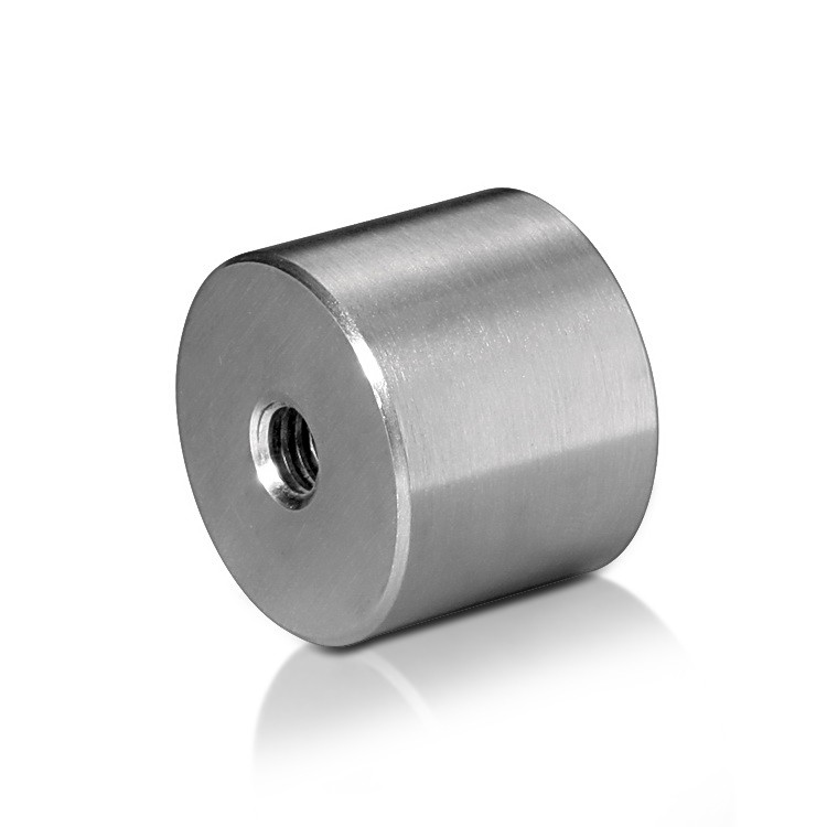 5/16-18 Threaded Barrels Diameter: 1 1/4'', Length: 1'', Brushed Satin Finish Grade 304 [Required Material Hole Size: 3/8'' ]
