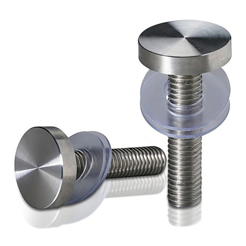 Extended Head for Stainless Steel Standoffs 1'' Diameter, Polished Finish (for Inside) [Required Material Hole Size: 3/8'']
