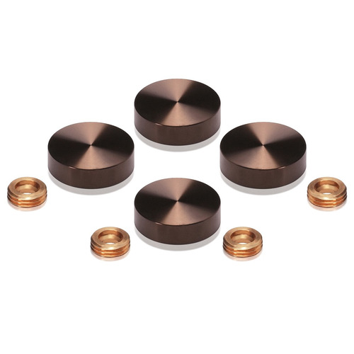 Set of 4 Screw Cover, Diameter: 7/8'', Aluminum Bronze Anodized Finish, (Indoor or Outdoor Use)