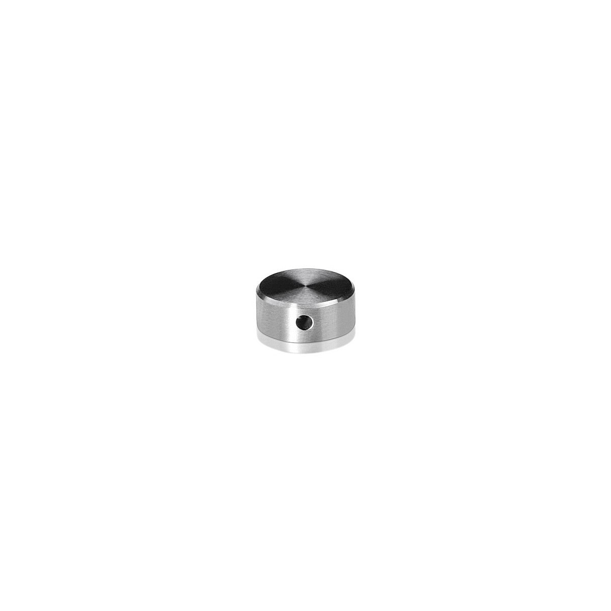 1/4-20 Threaded Locking Caps Diameter: 5/8'', Height: 1/4'', Brushed Satin Stainless Steel Grade 304 [Required Material Hole Size: 5/16'']