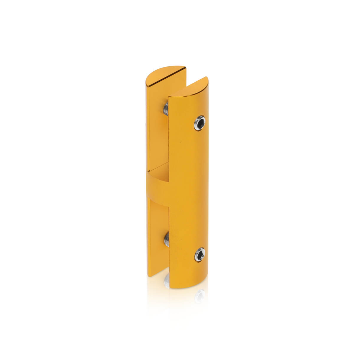 Double Sided Hanging Sign Support, Above and Below for 1/4'' Material Aluminum Gold Anodized Finish