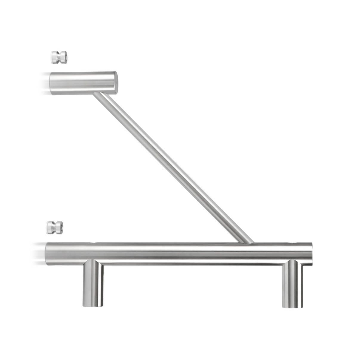 Aluminum Flag Sign Bracket Only, Stainless Steel Satin Brushed Finish. 1/4'' Thickness Material Accepted, 7-7/8 Length, 3/4'' Diameter. (Sold Without Panel, Bracket Only)