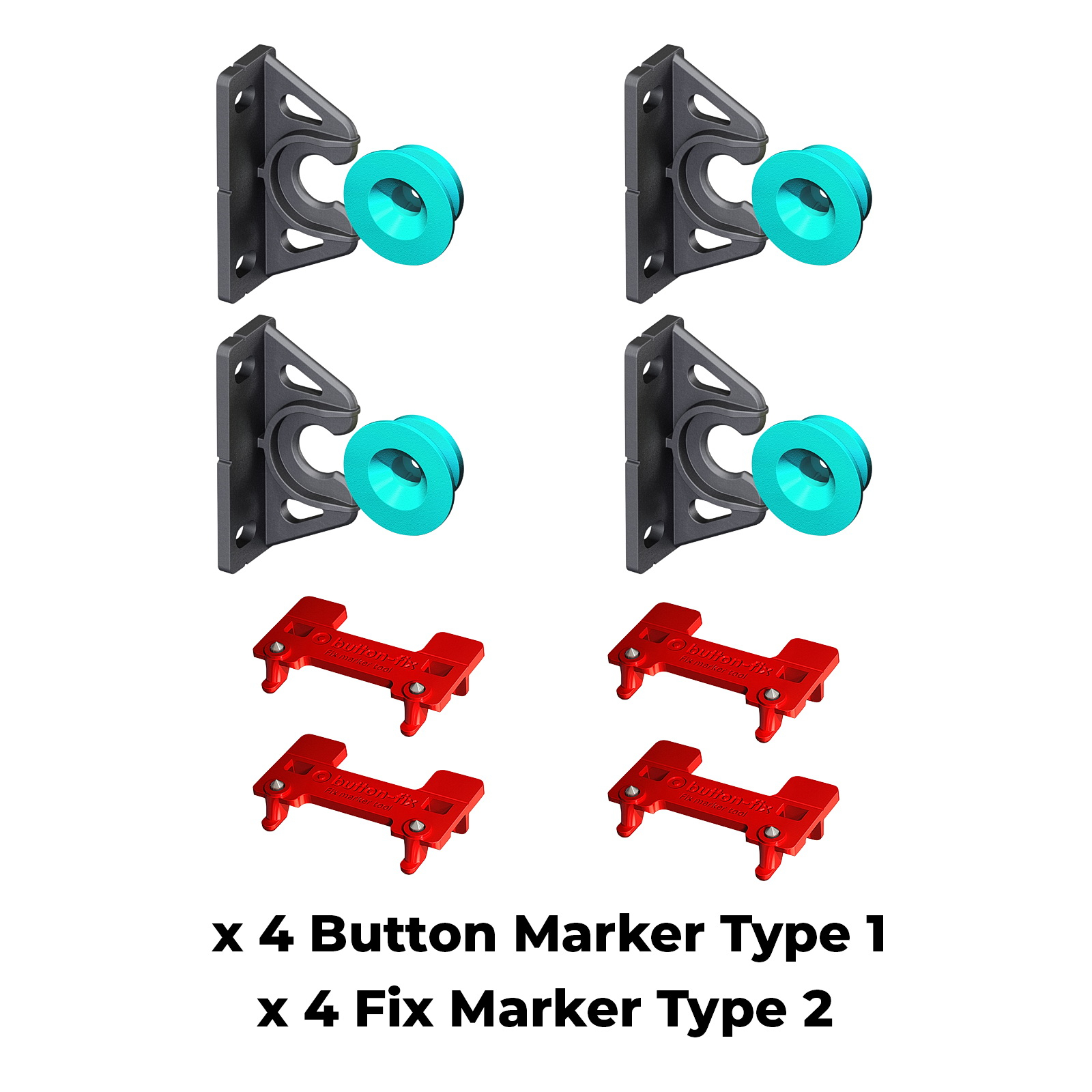 Button Fix Type 2 Bracket with New Upgraded Button x4 + 4 Marker Tools