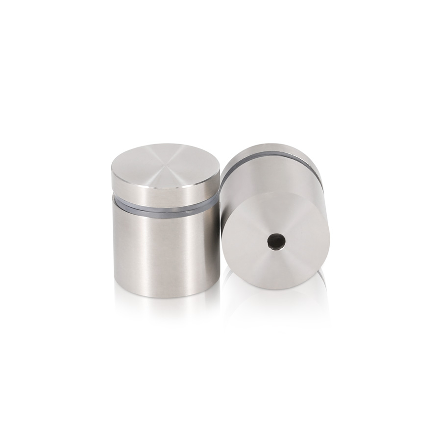 1'' Diameter X 3/4'' Barrel Length, (304) Stainless Steel Brushed Finish. Easy Fasten Standoff (For Inside / Outside use) Tamper Proof Standoff [Required Material Hole Size: 7/16'']