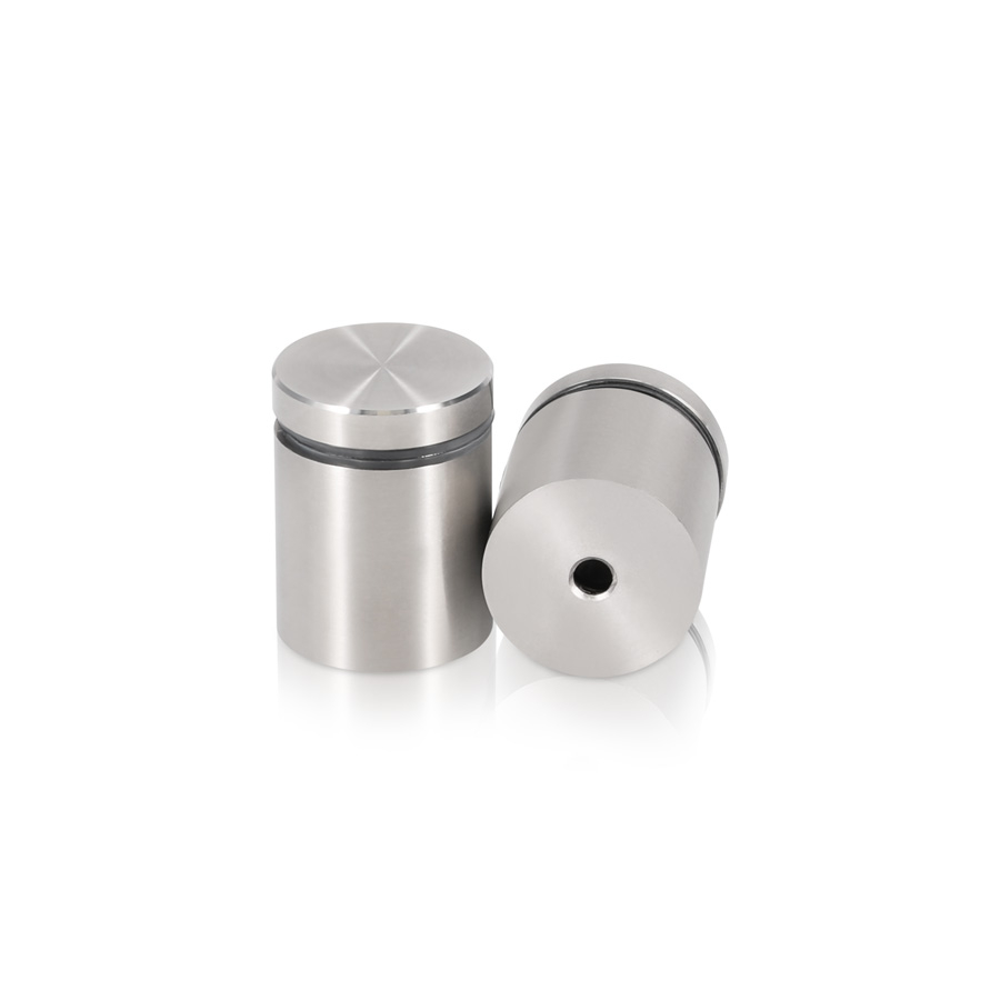 1'' Diameter X 1'' Barrel Length, (304) Stainless Steel Brushed Finish. Easy Fasten Standoff (For Inside / Outside use) Tamper Proof Standoff [Required Material Hole Size: 7/16'']