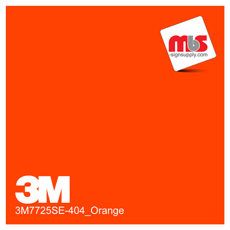 15'' x 10 Yards 3M™ 7725 Scotchcal™ ElectroCut™ Fluorescent Orange 8 year Unpunched 3.2 Mil Cast Graphic Vinyl Film (Color Code 404)