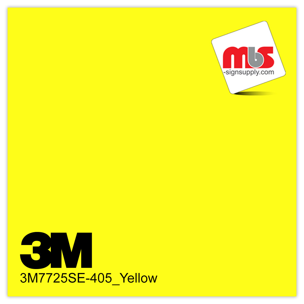 15'' x 10 Yards 3M™ 7725 Scotchcal™ ElectroCut™ Fluorescent Yellow 8 year Unpunched 3.2 Mil Cast Graphic Vinyl Film (Color Code 405)