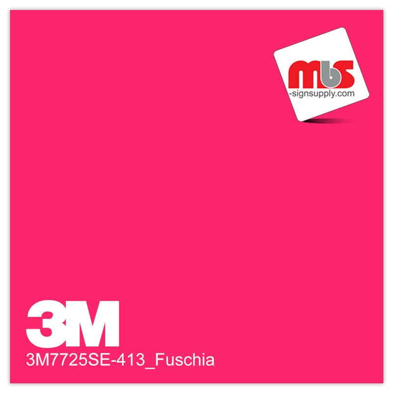 15'' x 10 Yards 3M™ 7725 Scotchcal™ ElectroCut™ Fluorescent Fuchsia 8 year Unpunched 3.2 Mil Cast Graphic Vinyl Film (Color Code 413)