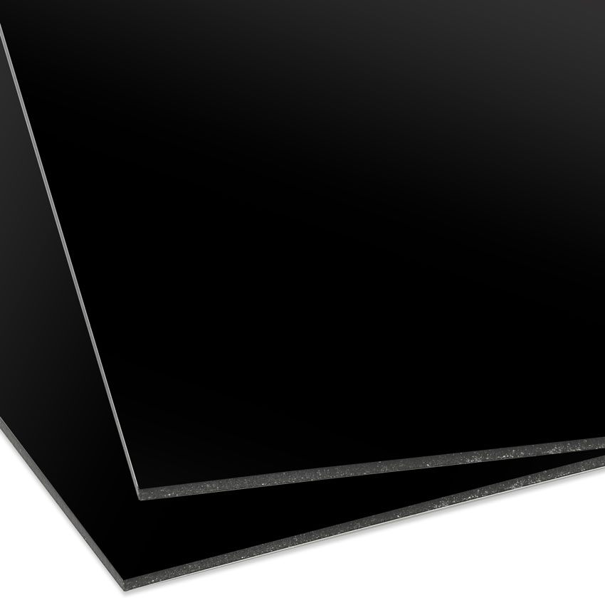 48'' x 96'' x 3mm Kong Aluminum Composite Panel .15 Metal Thickness Gloss Black / Matte Black Printable on Both Sides