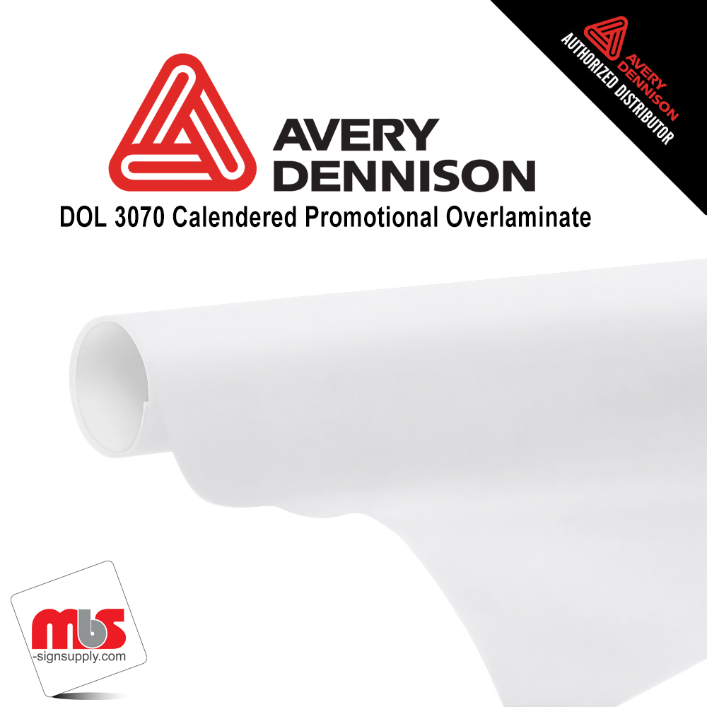 30'' x 50 yards Avery DOL3070 Luster Clear 2 Year Short Term Unpunched 3.2 Mil Calendered  Overlaminate (Color Code 103)
