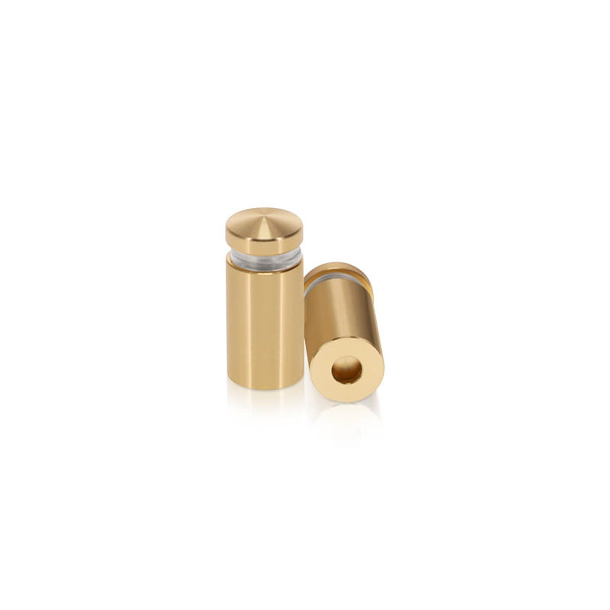 1/2'' Diameter X 3/4'' Barrel Length, Aluminum Rounded Head Standoffs, Champagne Anodized Finish Easy Fasten Standoff (For Inside / Outside use) [Required Material Hole Size: 3/8'']