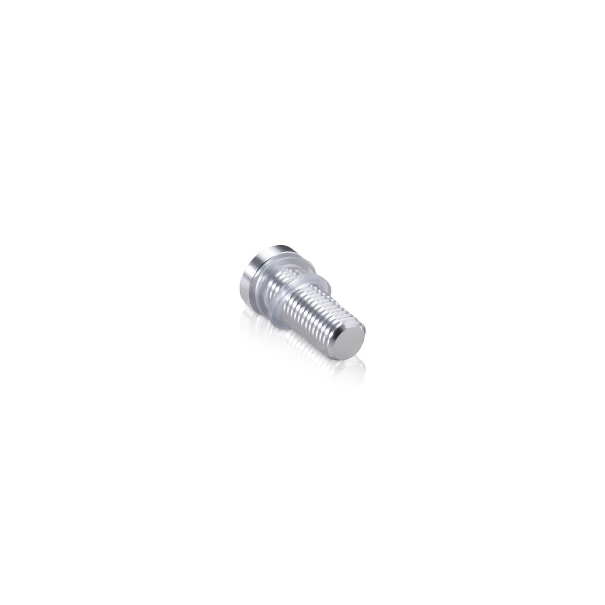 AL12-25AS, AL12-30AS, AL12-50AS, AL12-70AS Head replacement for Mbs-Standoffs 1/2'' Diameter, Aluminum Clear Shiny Finish Standoffs (Includes 2 Silicone Washers).