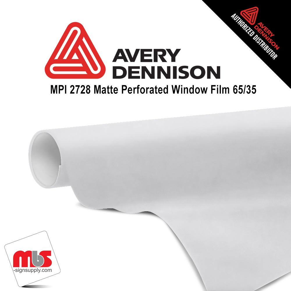 54'' x 25 yards Avery MPI2728 Matte White 3 Years Long Term Unpunched 7 Mil Window Media (Color Code 103)