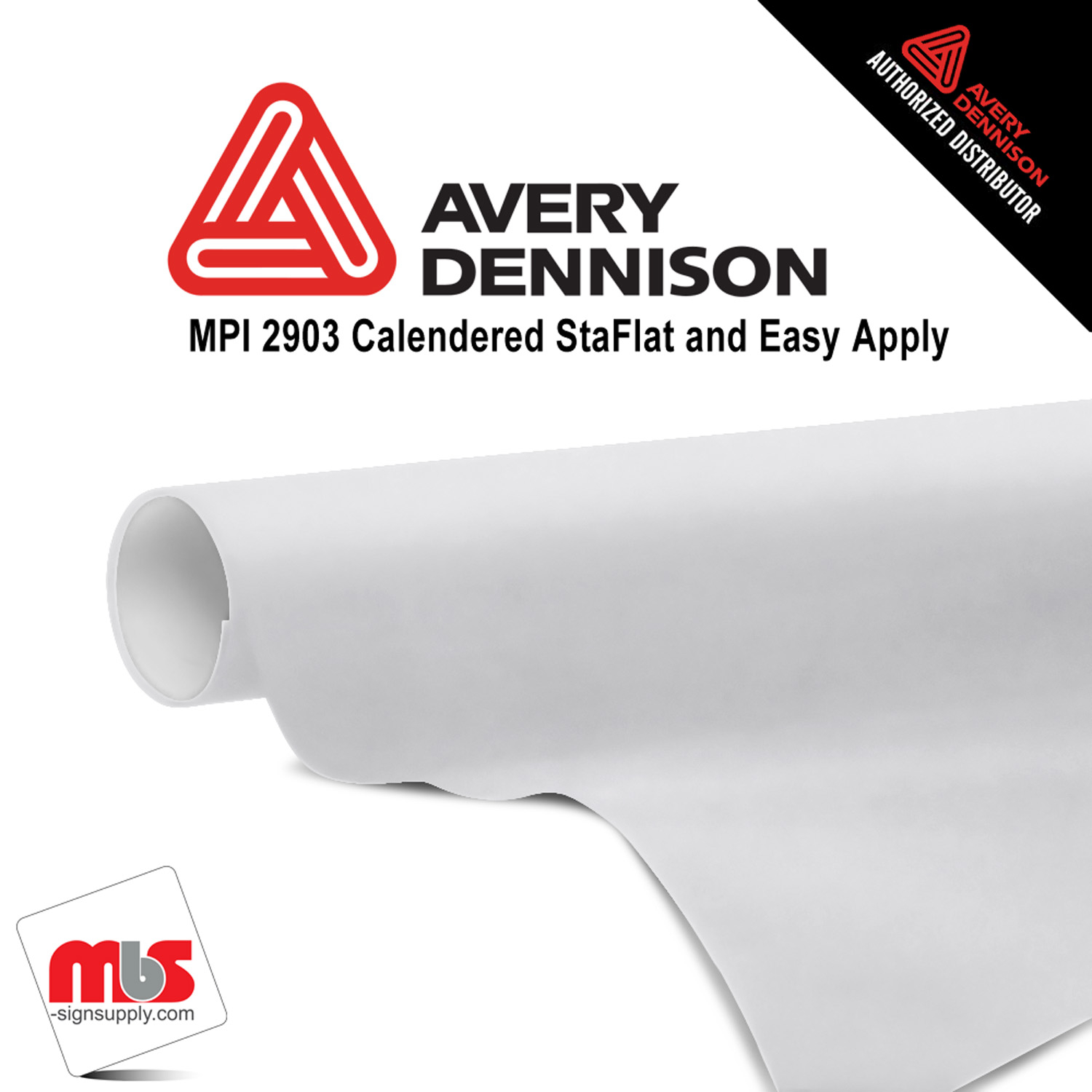 60'' x 50 yards Avery MPI2903 Gloss White Long Term Unpunched 3 Mil Calendered (Color Code 101)