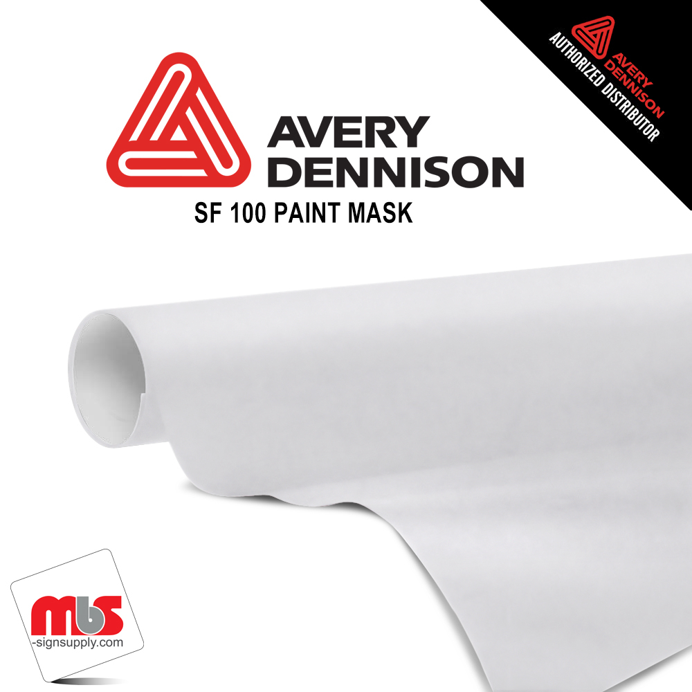 30'' x 50 yards Avery Paint Mask Matte White 1 Year Short Term Punched 3.4 Mil (Color Code 128)