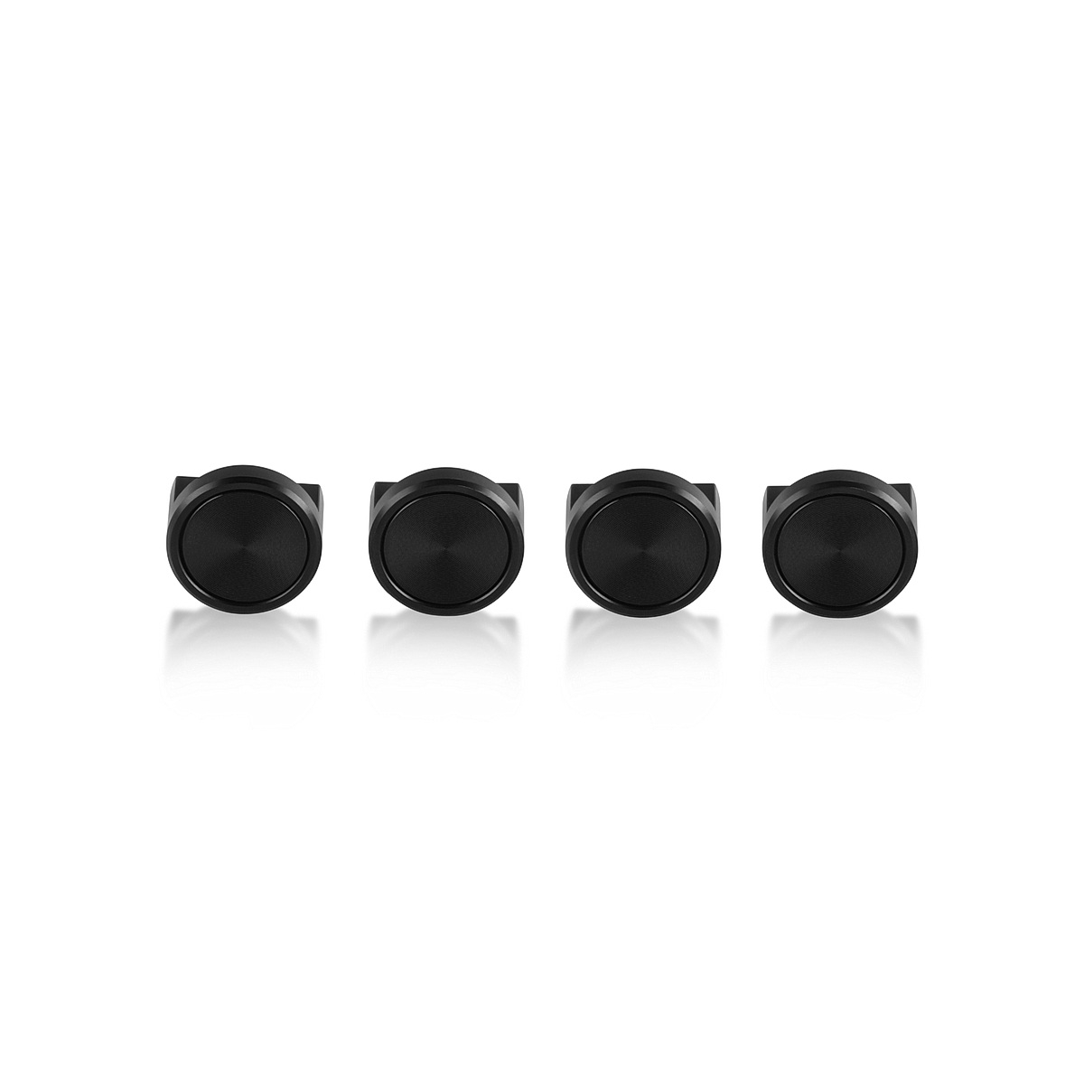 Set of 4 5/8'' Diameter X 3/8'' Length, Aluminum Matte Black Anodized Panel Clip With Disc (With 3M Very High-Bond Adhesive-Backed), Accept 1/8'' to 1/4'' Material (For inside use) [Required Material Hole Size: 7/16'']