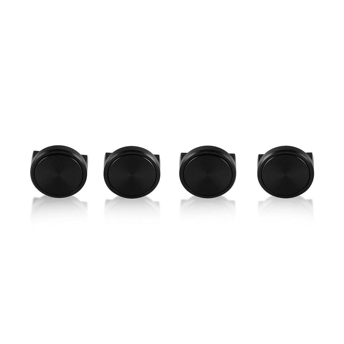 Set of 4 3/4'' Diameter X 3/8'' Length, Aluminum Matte Black Anodized Panel Clip With Disc (With 3M Very High-Bond Adhesive-Backed), Accept 1/8'' to 1/4'' Material (For inside use) [Required Material Hole Size: 7/16'']