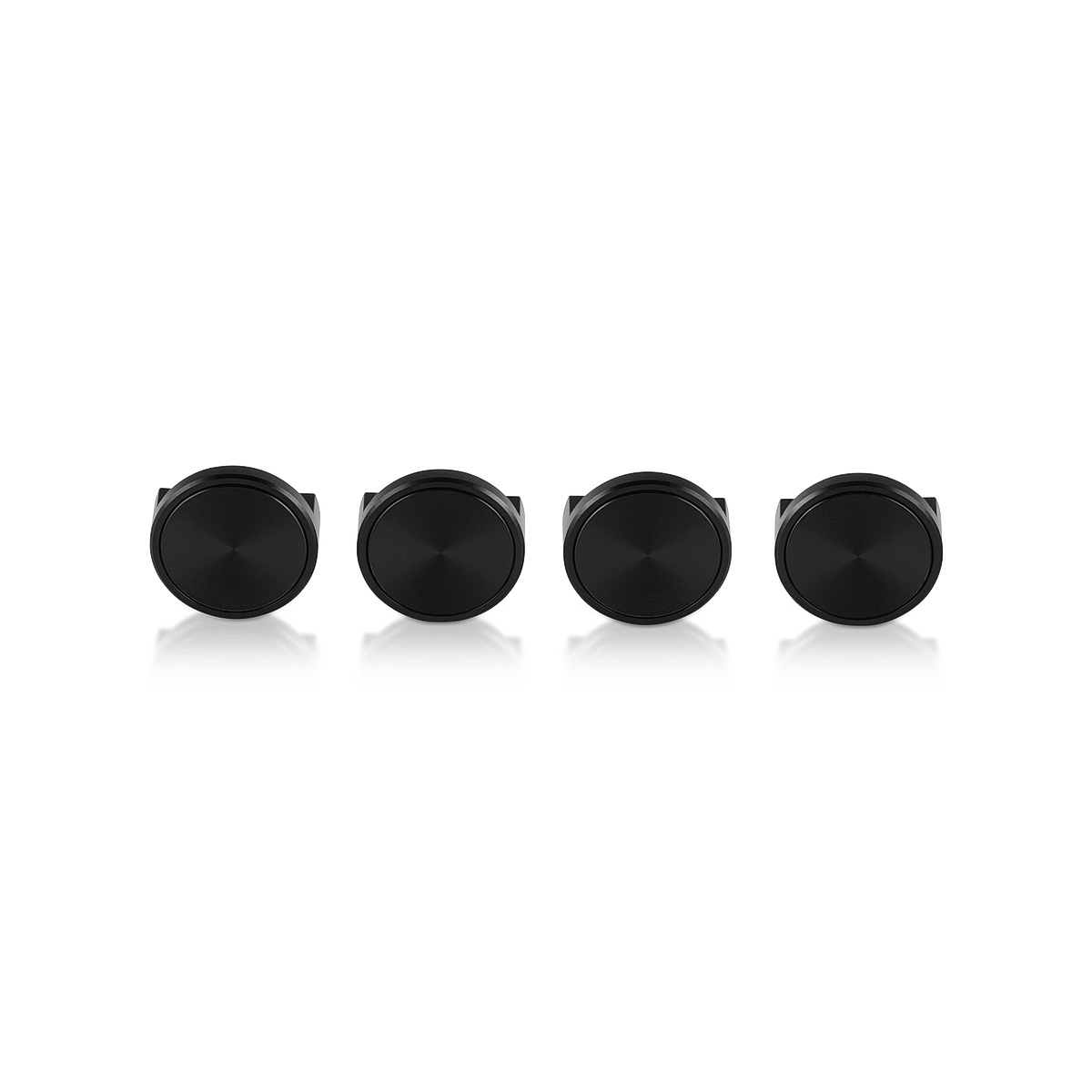 Set of 4 1'' Diameter X 3/8'' Length, Aluminum Matte Black Anodized Panel Clip With Disc (With 3M Very High-Bond Adhesive-Backed), Accept 1/8'' to 1/4'' Material (For inside use) [Required Material Hole Size: 7/16'']