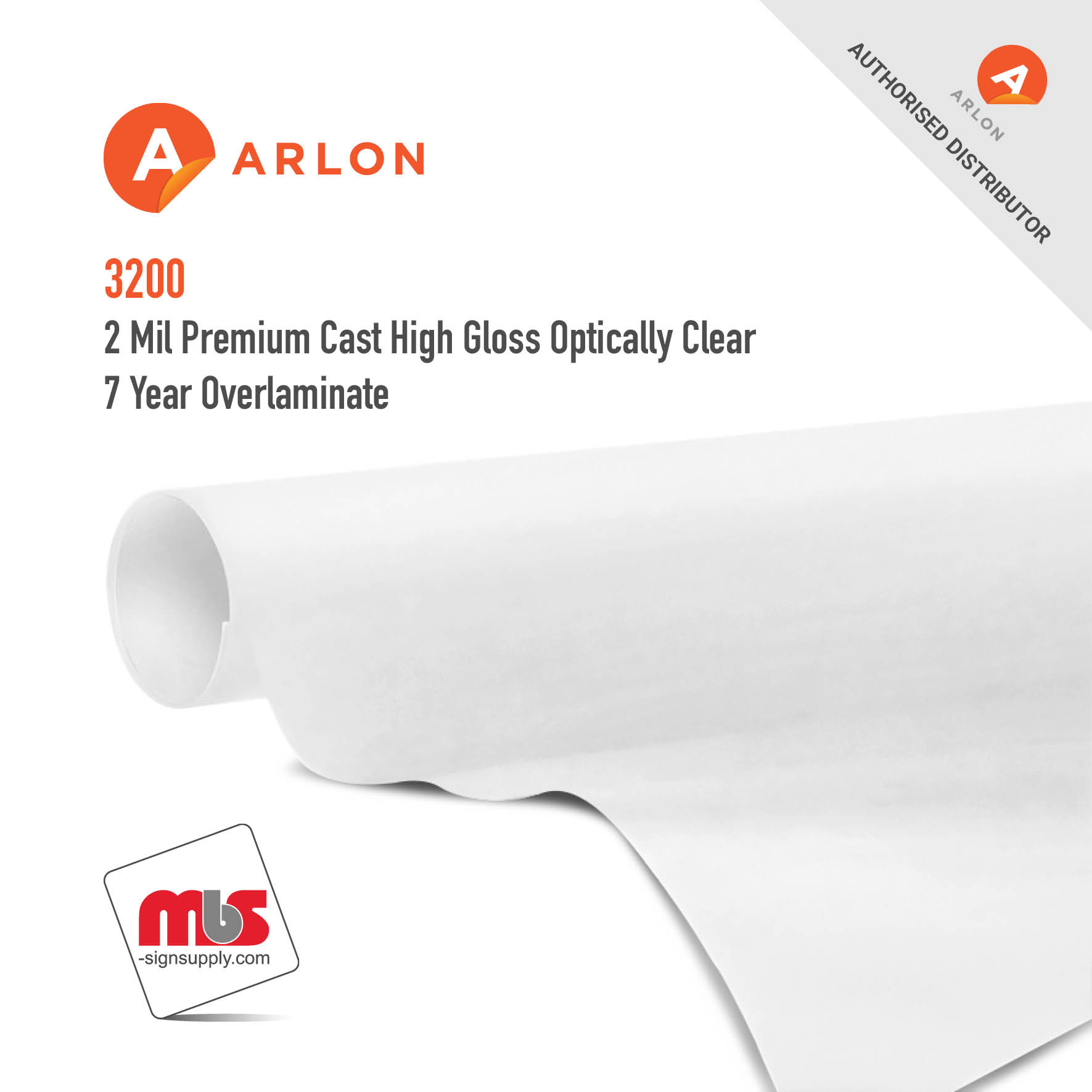 30'' x 10 Yard Roll - Arlon 3200 2 Mil Premium Cast High Gloss Optically Clear 7 Year Overlaminate
