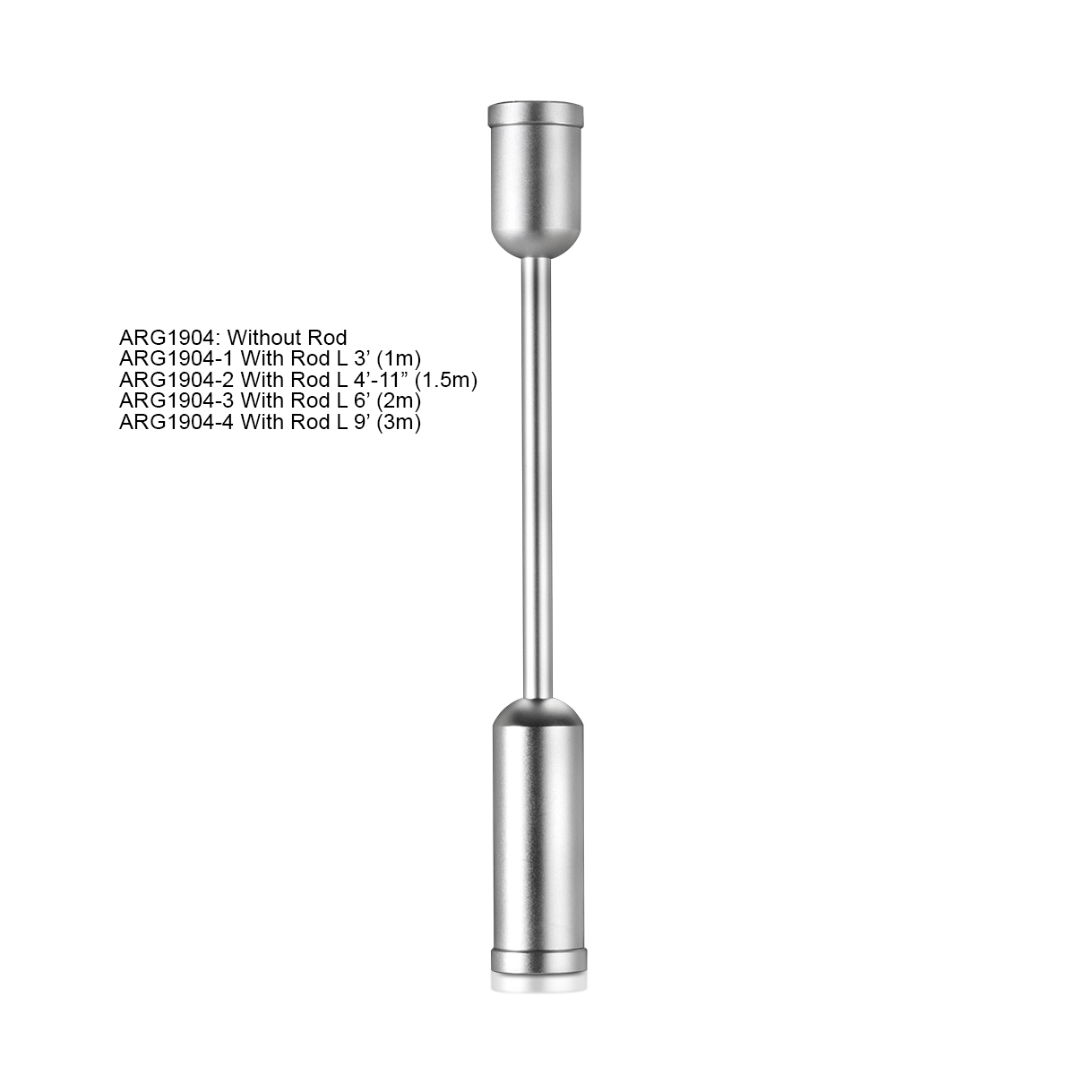 Ceiling to Floor Kit for 1/4'' Diameter Rod - Aluminum Clear Anodized Finish (Sold without Rod)