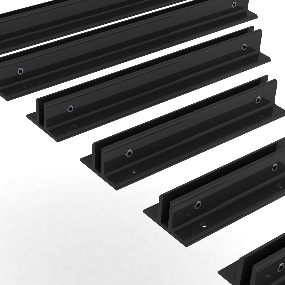 10'' Length Matte Black Aluminum Direct Sign Mounts for 1/4'' Substrate