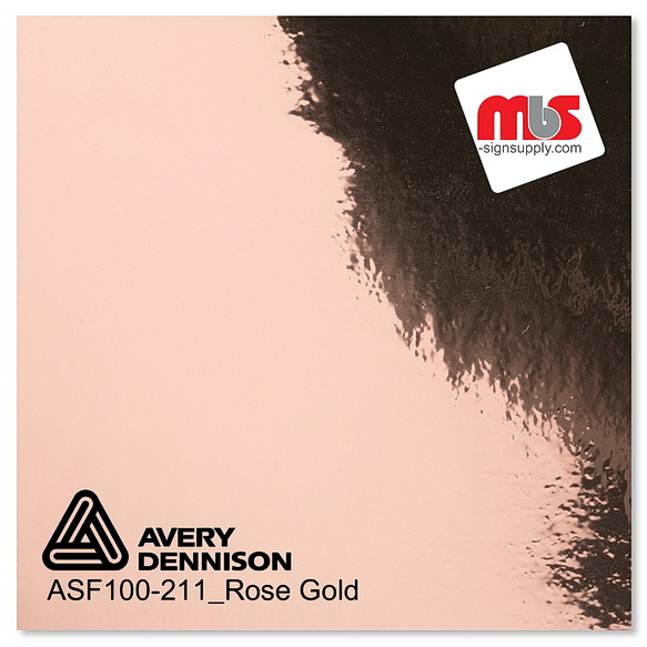 53'' x 10 yards Avery SF100 Chrome Rose Gold 3 year Long Term Unpunched 5.7 MIL Conform Chrome Wrap Vinyl (Color Code 211)