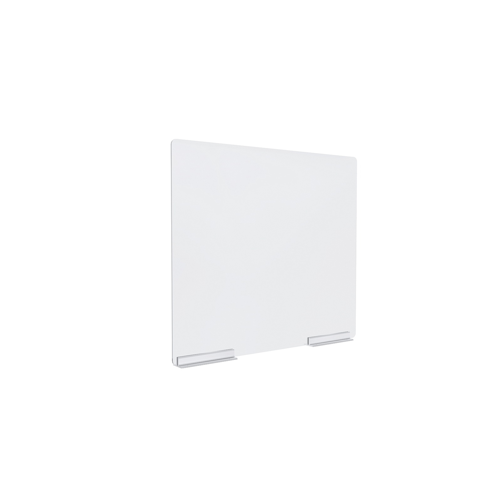 Clear Acrylic Sneeze Guard 20-1/2'' Wide x 23-1/2'' Tall, with (2) 6'' Clear Anodized Aluminum Channel Mounts