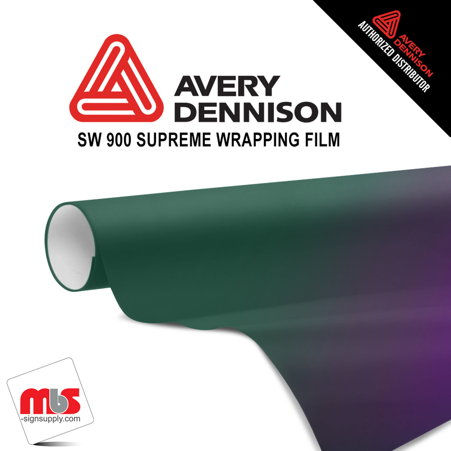 60'' x 5 yards Avery SW900 Gloss Lightning Ridge Green/Purple 5 year Long Term Unpunched 3.2 Mil Wrap Vinyl (Color Code 611)