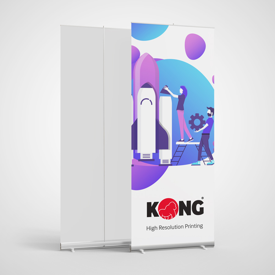 38'' x 20' Kong Banner - 13 OZ 840 x 840 Denier PVC Gloss White Print Side Out Printable Banner (Sample Roll)