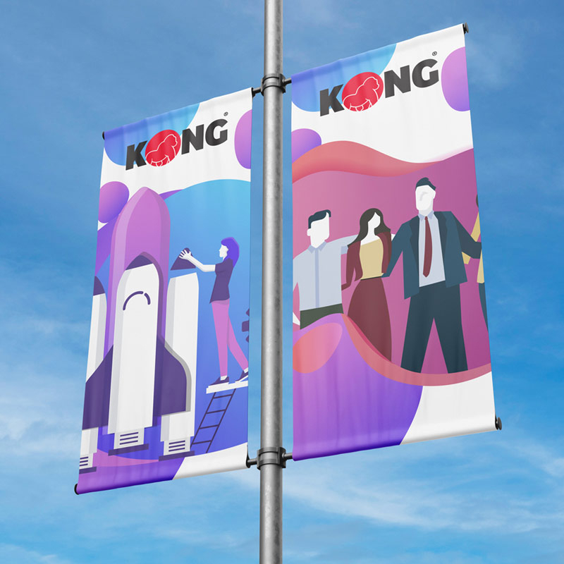 38'' x 20' Kong Banner - 15 OZ Scrimless Blockout Matte White 2 Sided Printable Banner (Sample Roll)