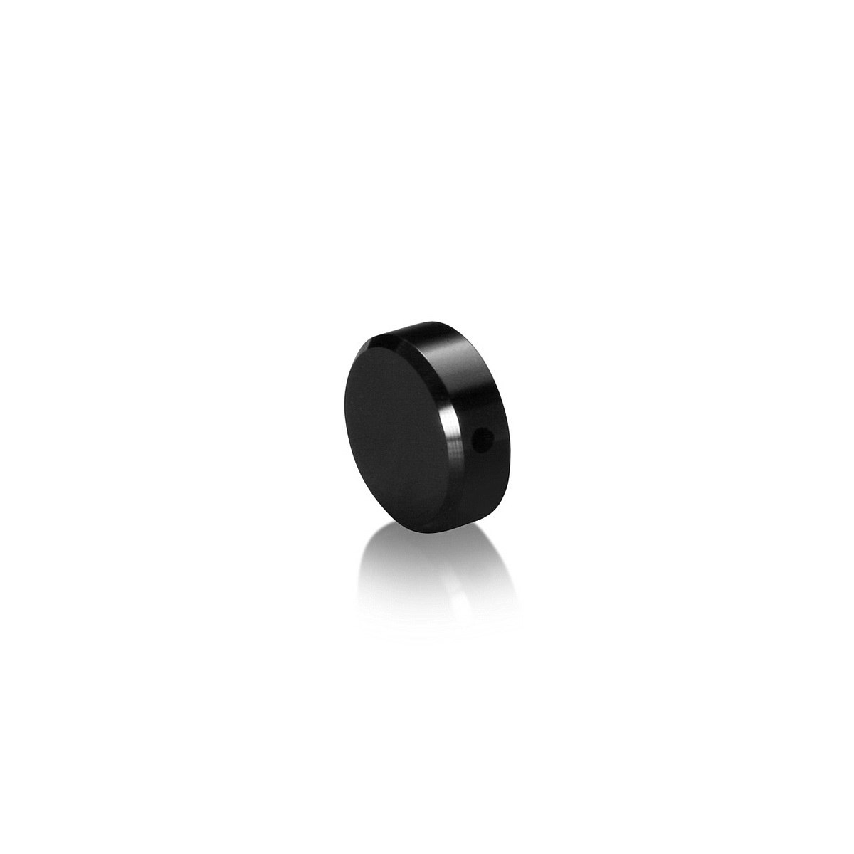 10-24 Threaded Locking Caps Diameter: 3/8'', Height: 1/4'', Black Anodized Aluminum [Required Material Hole Size: 7/32'']