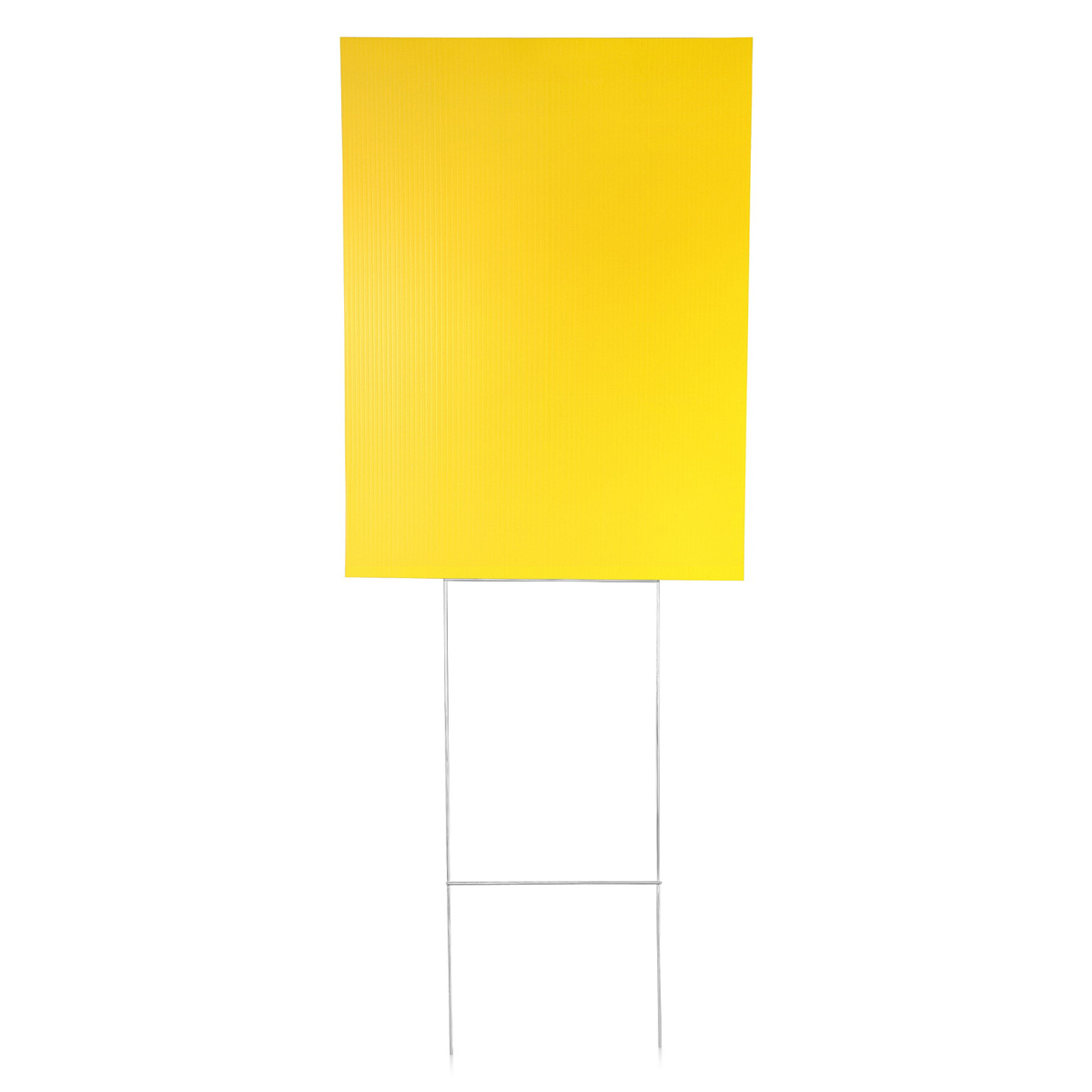 (1) 18''W x 24''H x 4mm Yellow Corrugated Plastic Board and (1) Economy Stakes 10'' x 30'' (SKU: CB18-24Y x ESS1030)