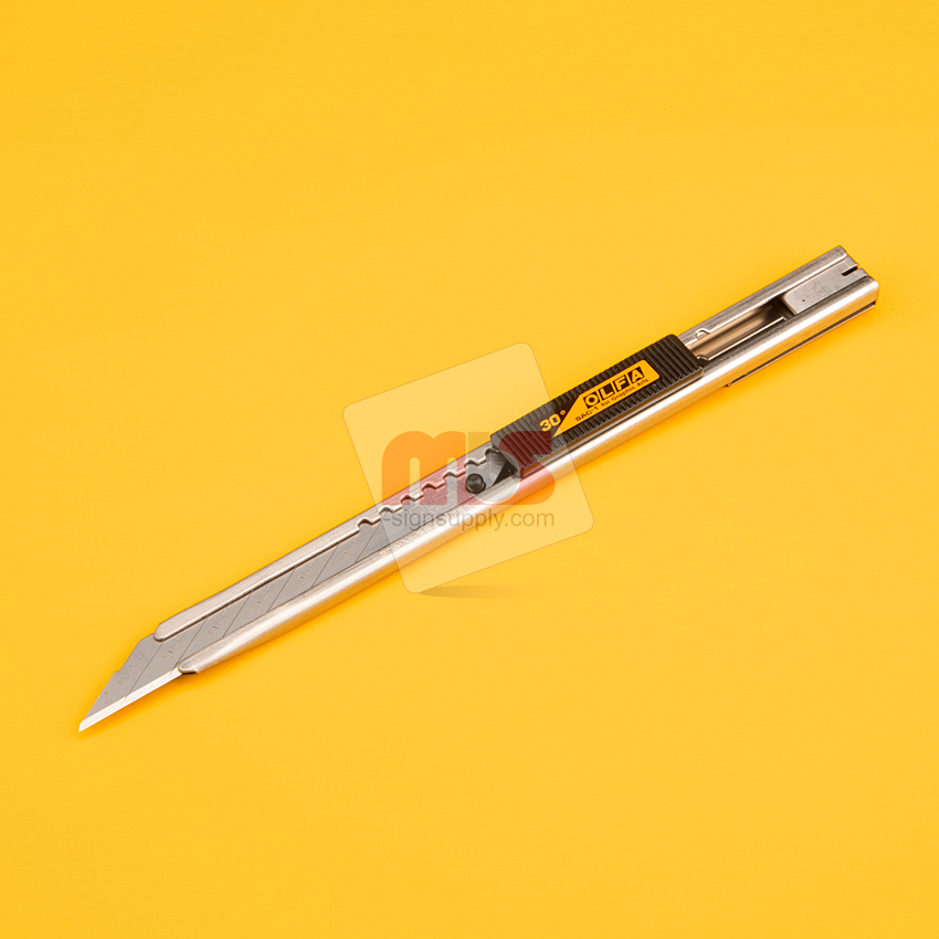 Olfa Heavy Duty Auto Lock Stainless Steel Precision Knife w/ 30 Degree x 9mm Blade