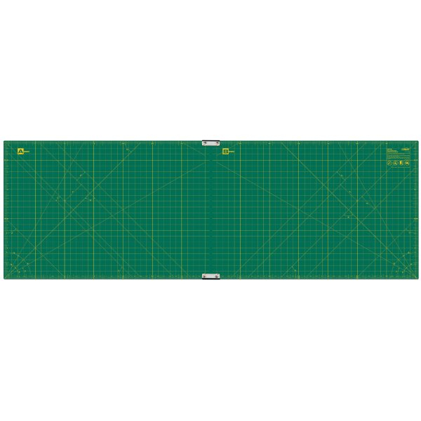 Olfa 70'' Wide x 23'' Long x 1.5mm Thick Double-Side Green Rotary Cutting Mat w/ Measuring Marks (2) 23'' x 35'' Mats w/ (2) Mat Clips